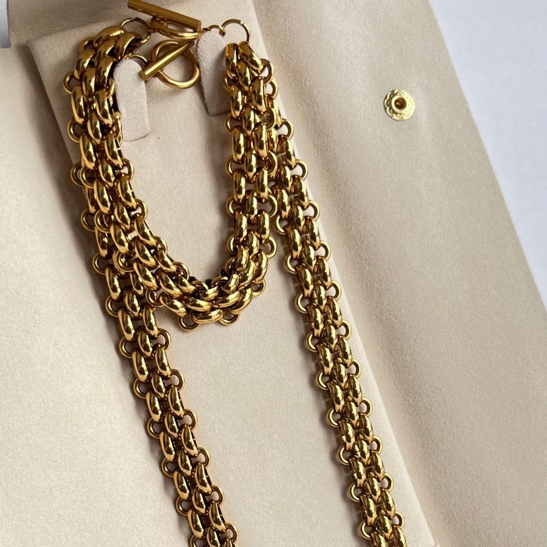 Gold Bold - Ensemble collier + bracelet