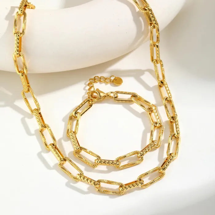Maillon d’Or - Ensemble collier + bracelet
