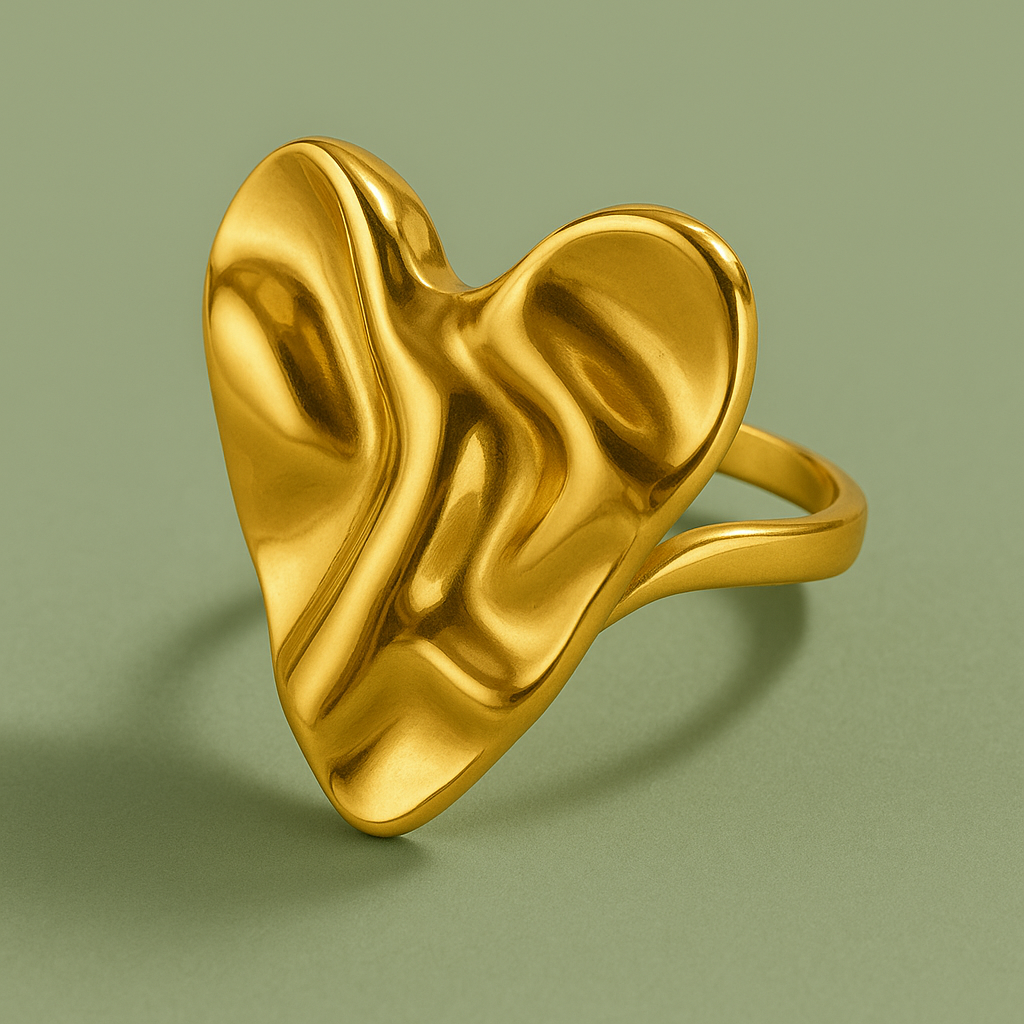 Bague Cœur acier inoxydable – ajustable