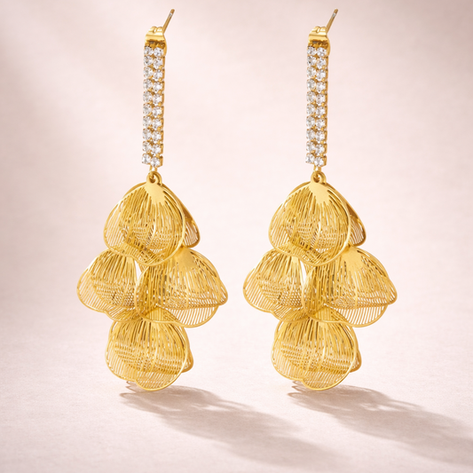 Pétales d’Or – Boucles d’oreilles