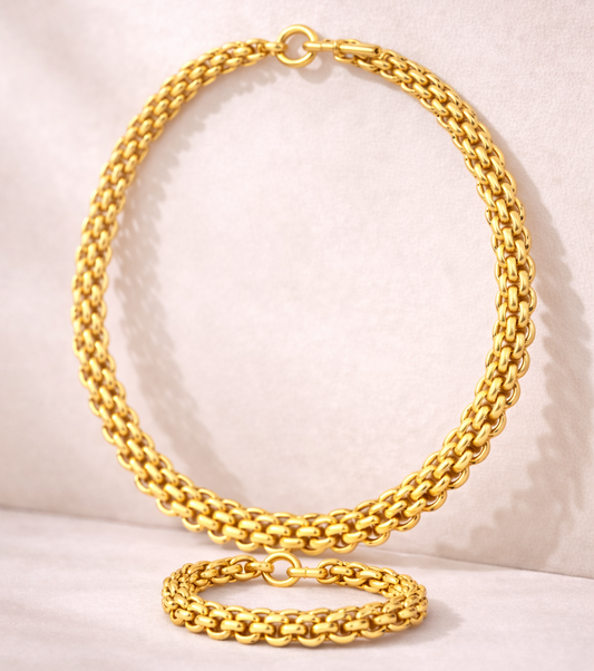 Gold Bold - Ensemble collier + bracelet