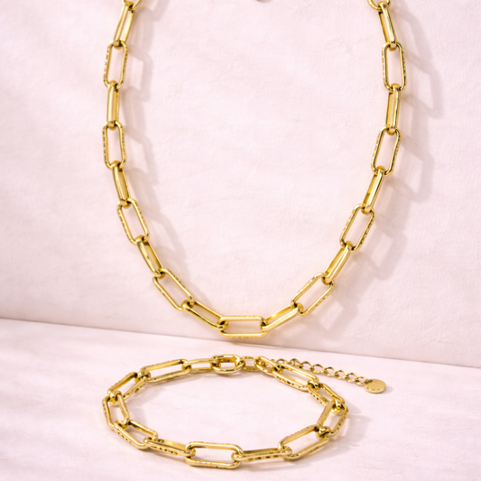 Maillon d’Or - Ensemble collier + bracelet