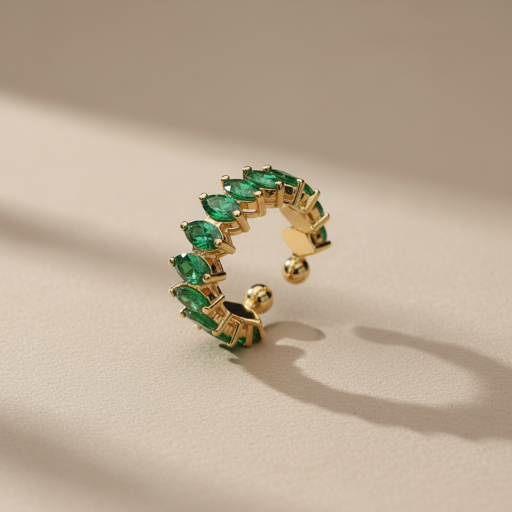 Éclat de cristaux vert - Bague