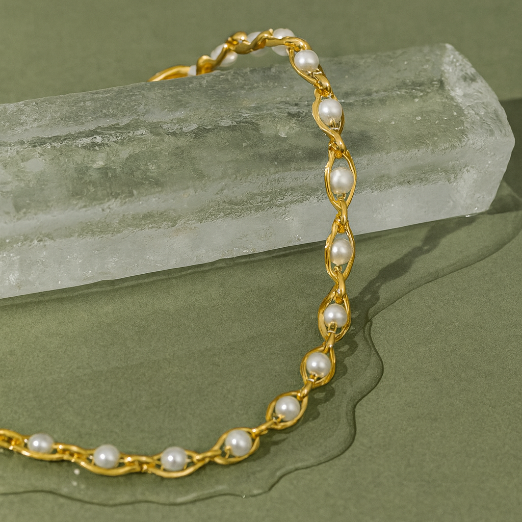 Enaé - Collier perles blanches