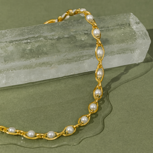 Enaé - Collier perles blanches